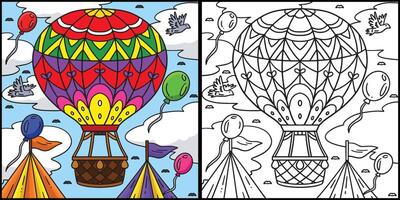 circus heet lucht ballon gekleurde illustratie vector