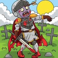 zombie ridder gekleurde tekenfilm illustratie vector