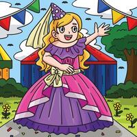 circus meisje prinses gekleurde tekenfilm illustratie vector