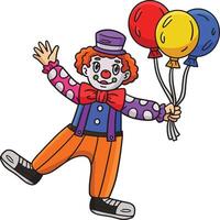 circus clown Holding een ballon tekenfilm clip art vector
