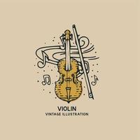 klassieke viool muziekinstrument vintage vectorillustratie vector