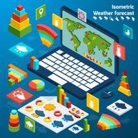 Weer isometrische pictogrammen vector