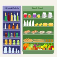 Supermarktplanken plat vector