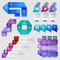 Origami infographics elementen vector