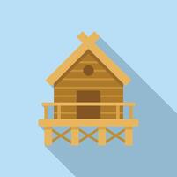 vlak ontwerp illustratie van houten cabine vector