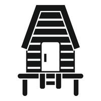 icoon van een rustiek cabine met veranda vector