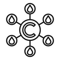 circulaire diagram met water druppels icoon vector