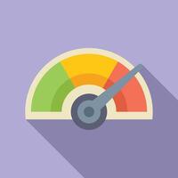 kleurrijk snelheidsmeter icoon met schaduw Aan Purper achtergrond vector