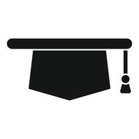 zwart silhouet van een diploma uitreiking pet met kwast, iconisch symbool van prestatie vector