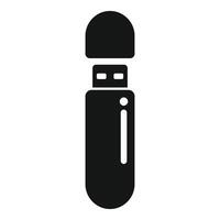 zwart icoon van een USB flash rit Aan een wit achtergrond vector