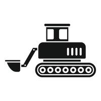 zwart silhouet van een bulldozer icoon vector