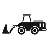 zwart silhouet van een bulldozer icoon vector