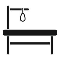 simplistisch zwart icoon van een gymnastiek hoog bar met hangende grepen Aan een wit achtergrond vector
