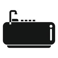 zwart en wit icoon van een tosti apparaat vector
