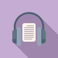 vlak ontwerp icoon van hoofdtelefoons over- een boek, symboliseert audioboeken of podcasts vector