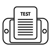 printer met test bladzijde icoon vector