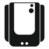 gemakkelijk zwart silhouet van een modern smartphone met toetsen, geïsoleerd Aan wit vector