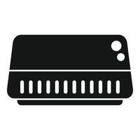 zwart en wit icoon van een compact lucht conditioner vector
