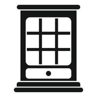 gemakkelijk zwart en wit icoon van een traditioneel venster met ruiten vector