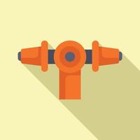 vlak ontwerp van een levendig oranje brand hydrant Aan een beige achtergrond vector