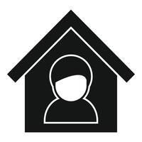 blijven Bij huis symbool met persoon icoon vector