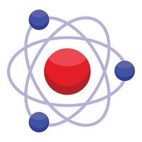illustratie beeltenis een gestileerde atoom met elektron banen en kleurrijk kernen voor wetenschap concepten vector