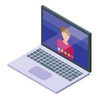 isometrische illustratie van telefoontje Aan laptop vector