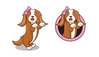 schattige hond cartoon karakter ontwerp illustratie vector