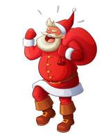 boze kerstman, schreeuwend, stampend en zwaaiend met zijn vuist. cartoon stijl vectorillustraties geïsoleerd op een witte achtergrond. vector