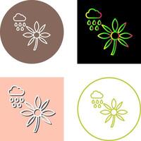 bloem met regen icoon ontwerp vector
