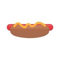 traditionele Amerikaanse fastfood hotdog voor super bowl party platte vectorillustratie vector