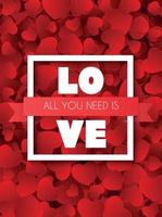 Valentijnsdag hart liefde en gevoelens achtergrondontwerp. vector illustratie