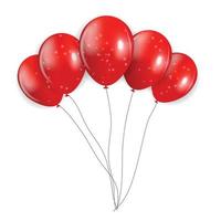 set van rode ballonnen, vectorillustratie. vector