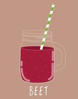 verse bietensmoothie. gezond eten. vector illustratie