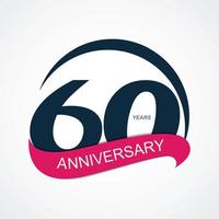 sjabloon logo 60 verjaardag vectorillustratie vector