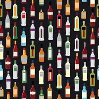 vectorillustratie van silhouet alcohol fles naadloze patroon achtergrond vector