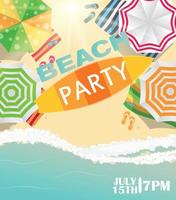strand zomer partij poster vectorillustratie vector