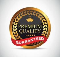 gouden premium kwaliteitslabel vectorillustratie vector