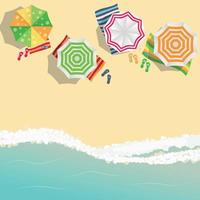 zomertijd achtergrond. zonnig strand in platte ontwerpstijl vector