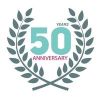 sjabloon logo 50 verjaardag in lauwerkrans vectorillustratie vector