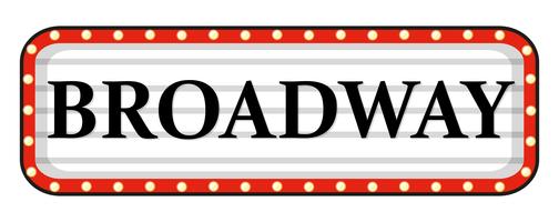 Broadway bord met rood kader vector