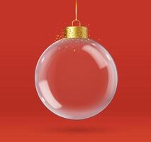 3d realistisch hangende glas Kerstmis ballen vector