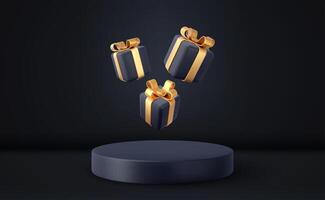 3d Kerstmis stijl Product podium tafereel vector