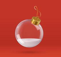 3d Kerstmis decoraties glas kerstballen vector