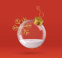 3d realistisch hangende glas Kerstmis ballen vector