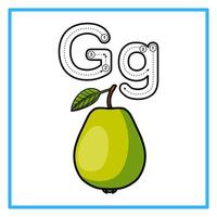 traceren alfabet guava illustratie vector