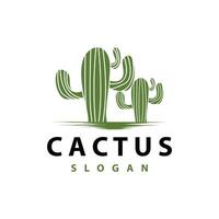 cactus logo woestijn groen fabriek ontwerp elegant stijl symbool icoon illustratie vector