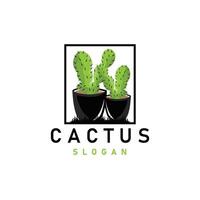 cactus logo woestijn groen fabriek ontwerp elegant stijl symbool icoon illustratie vector