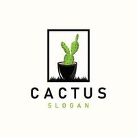 cactus logo woestijn groen fabriek ontwerp elegant stijl symbool icoon illustratie vector