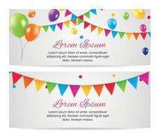 kleur glanzende ballonnen verjaardagsfeestje kaart achtergrond. vector illustratie